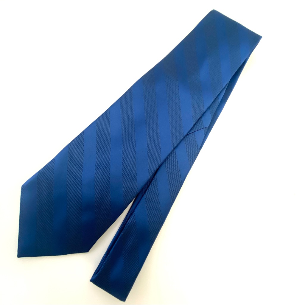 Adolfo Navy Diagonal Stripe Silk Necktie
